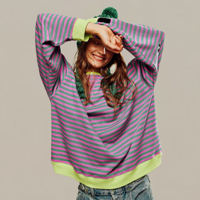 Margot™ | Stilvoller Übergroßer Gestreifter Pullover