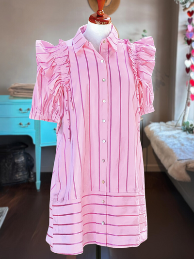 Französisches Streifenhemdkleid