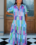 Lustiges Bunt Gestreiftes Kleid