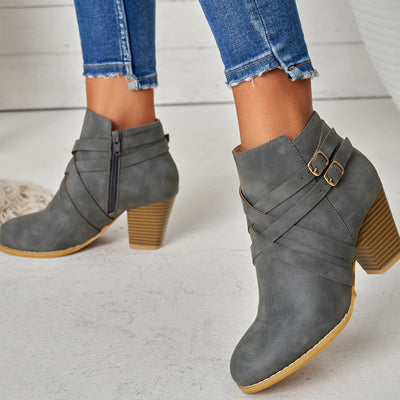 Orthopädische Leder Absatzstiefel