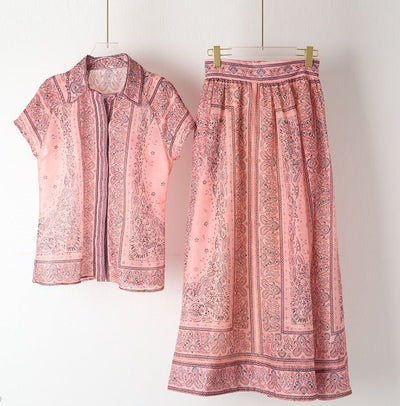Adele™ - Boho-Druck Zweiteiliges Set