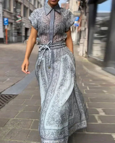 Adele™ - Boho-Druck Zweiteiliges Set