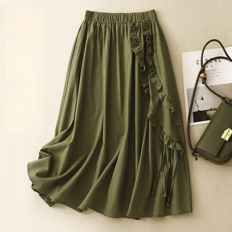 Melissa Linen Ruffle Skirt