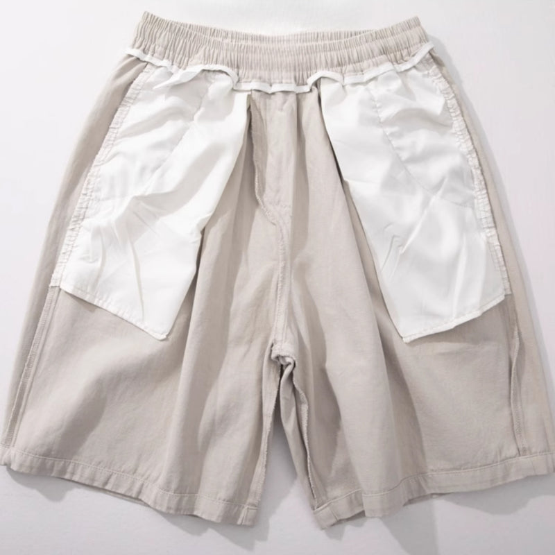 Baumwoll-Elastische Kordelzug Gerade Lockere Freizeitshorts