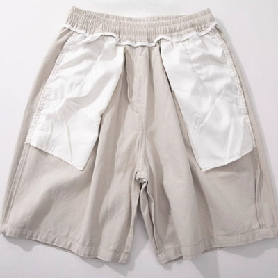 Baumwoll-Elastische Kordelzug Gerade Lockere Freizeitshorts