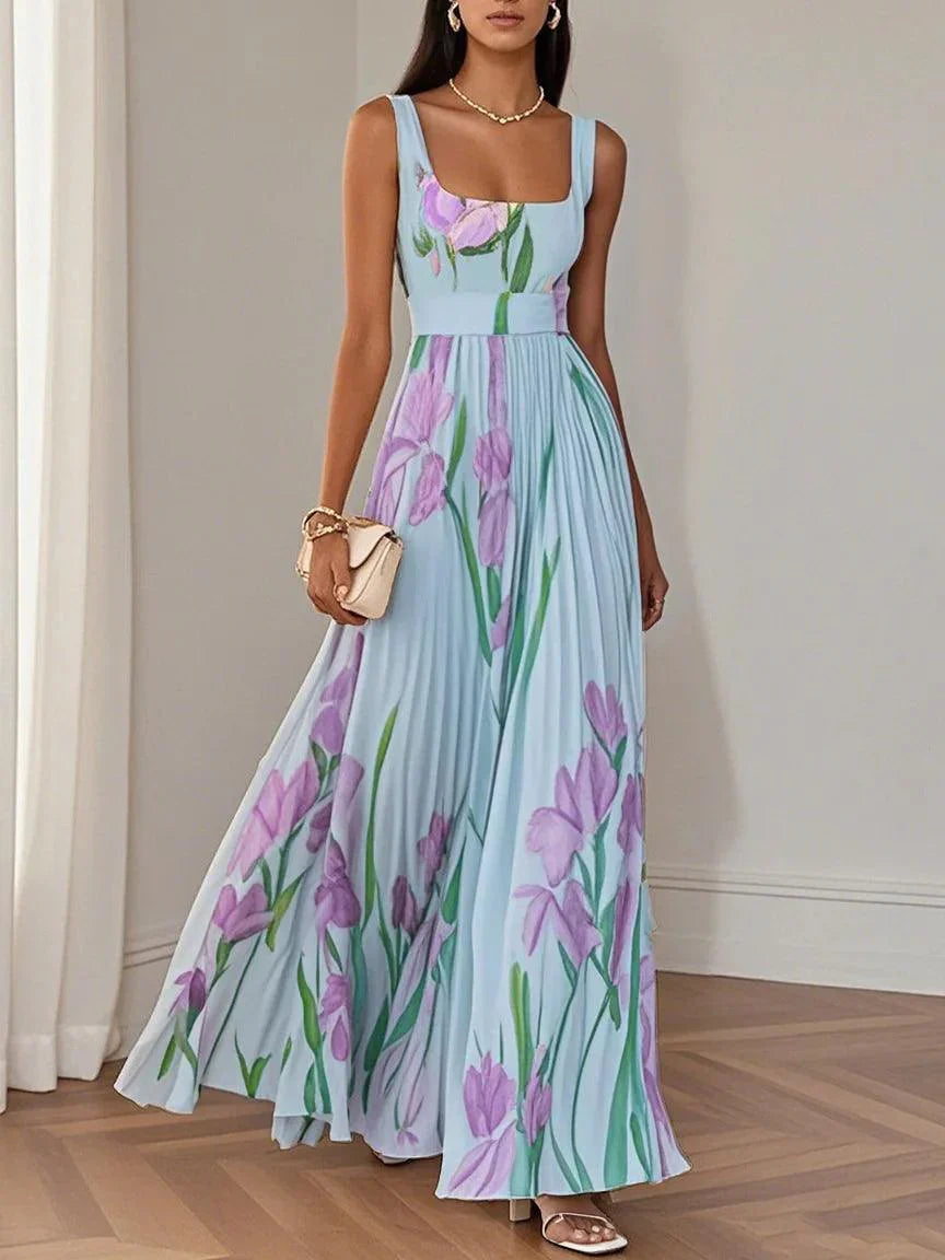 Liviana | Plissiertes Maxi-Kleid