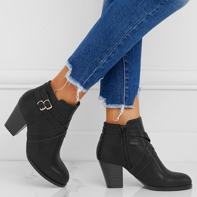 Orthopädische Leder Absatzstiefel