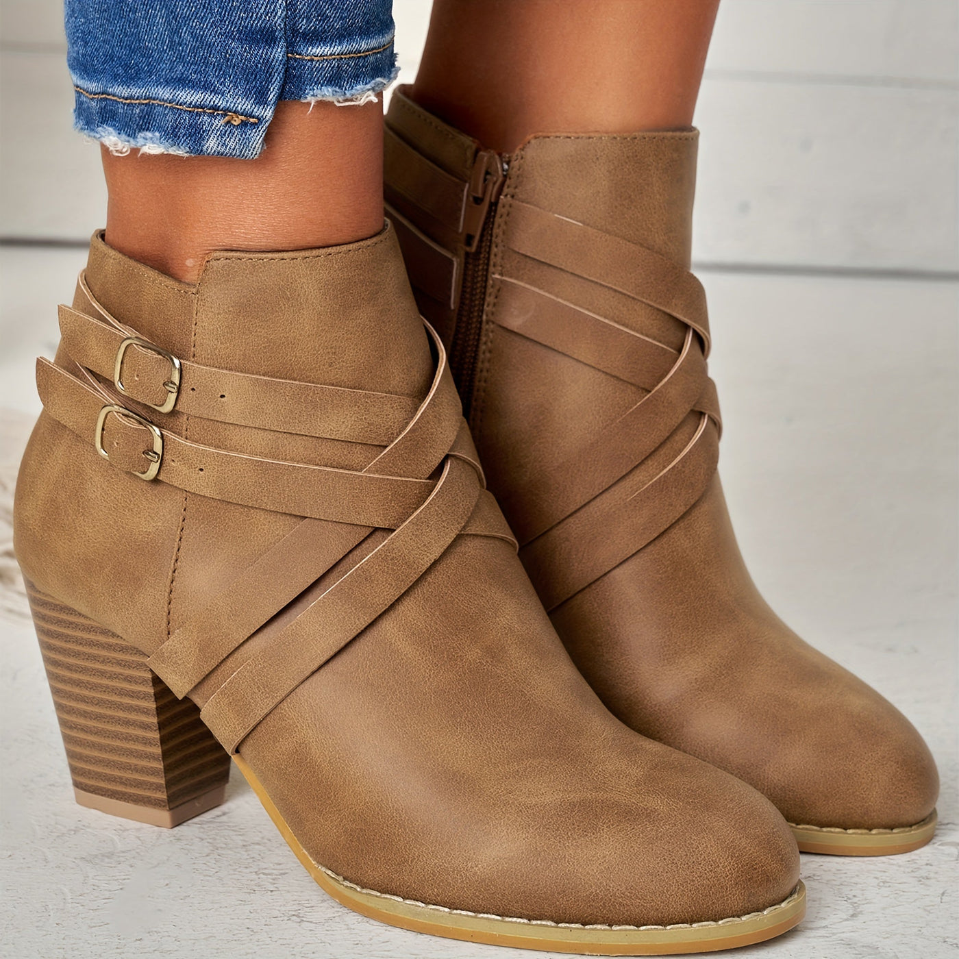 Orthopädische Leder Absatzstiefel