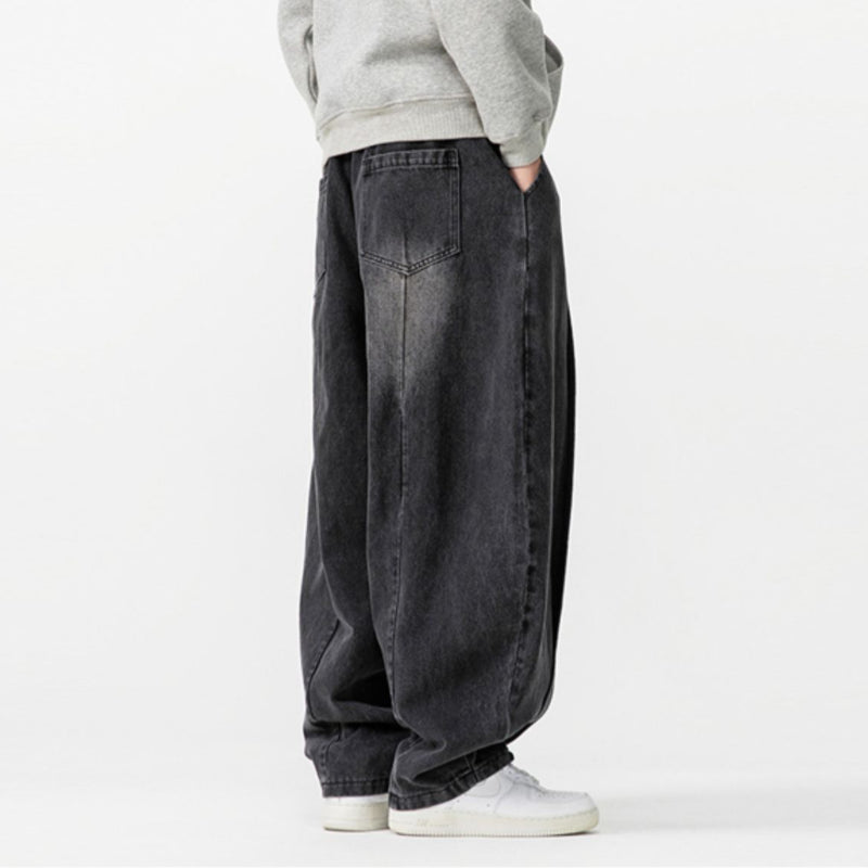 Japanische Retro Machete Denim Lockere Weitbein-Harem-Hose