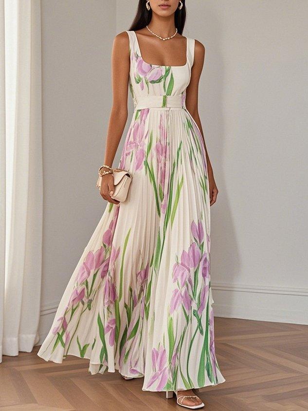 Liviana | Plissiertes Maxi-Kleid