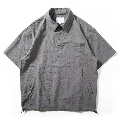 Texturiertes Polohemd im japanischen Stil mit Revers