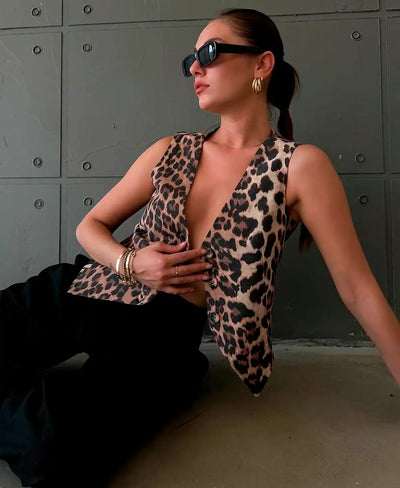 LEOPARD PRINT VEST