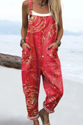 Karmesinrot Wirbel Jumpsuit
