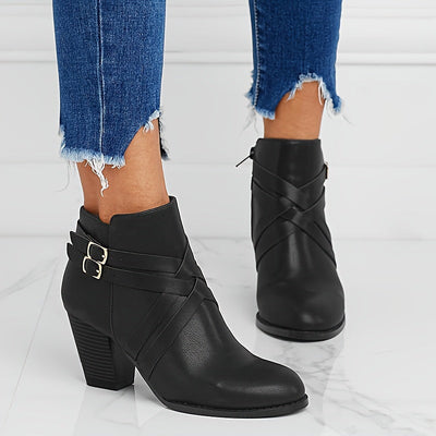 Orthopädische Leder Absatzstiefel