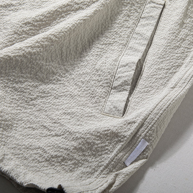 Texturiertes Polohemd im japanischen Stil mit Revers