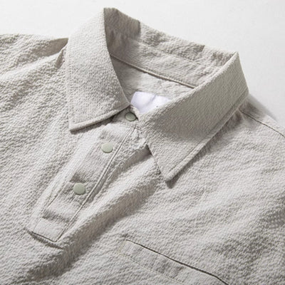 Texturiertes Polohemd im japanischen Stil mit Revers