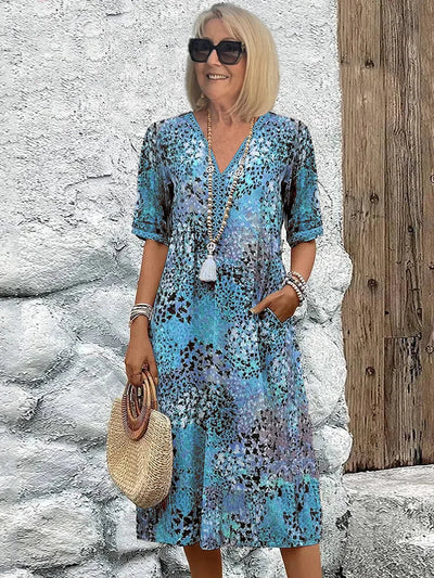 Lina | Midikleid mit Print – Boho Sommer Stil