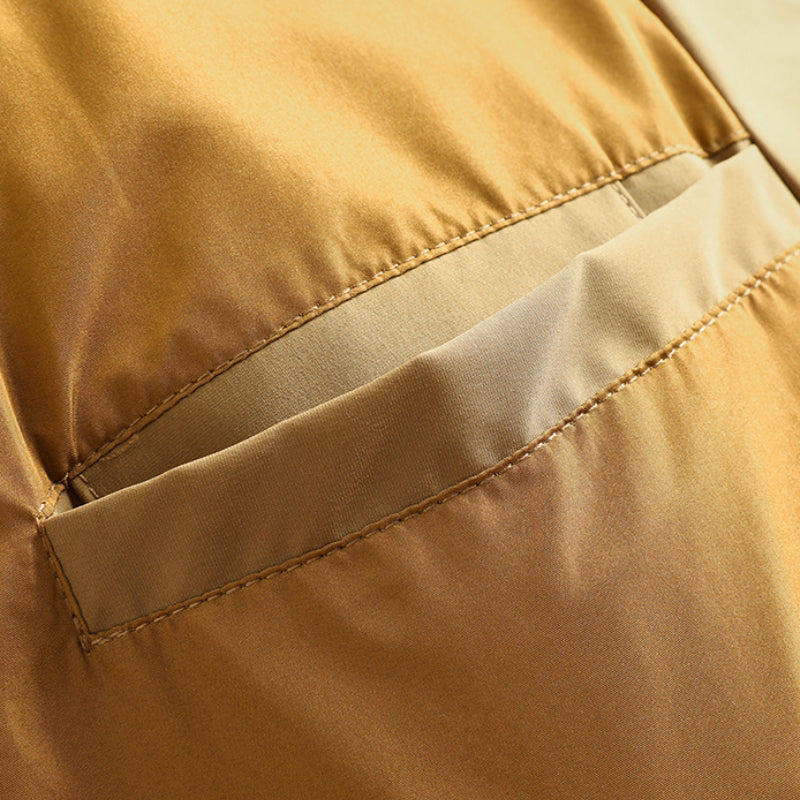 Retro Mid-Length Kapuzen Freizeit Windbreaker Jacke