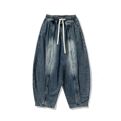 Japanische Retro Machete Denim Lockere Weitbein-Harem-Hose