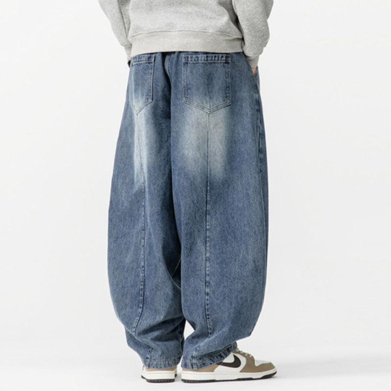 Japanische Retro Machete Denim Lockere Weitbein-Harem-Hose