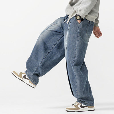 Japanische Retro Machete Denim Lockere Weitbein-Harem-Hose