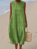 ARIANNA™|SUMMER COTTON DRESS WITH EMBROIDERED POCKET