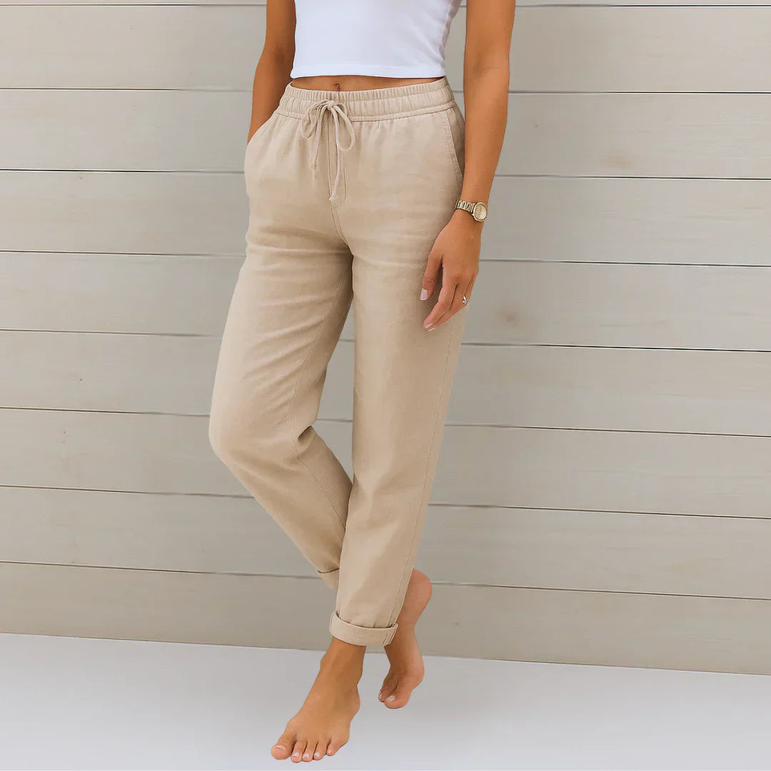SERENA - HIGH-QUALITY, BREATHABLE STRETCH PANTS MADE OF LINEN
