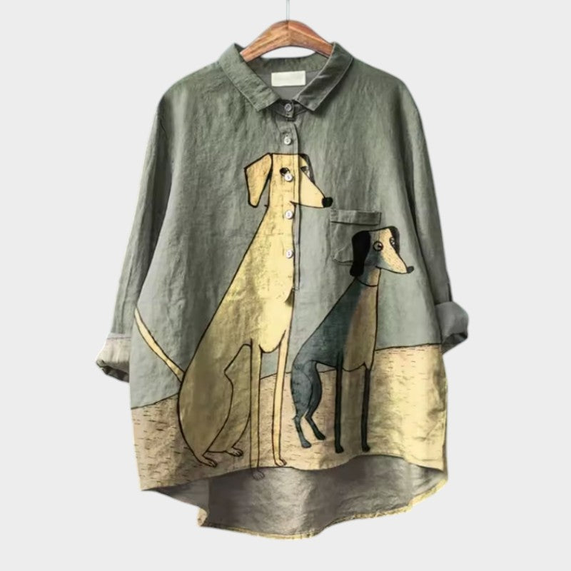 PETSY | OVERSIZED SHIRT WITH LOVELY DOG DESIGN