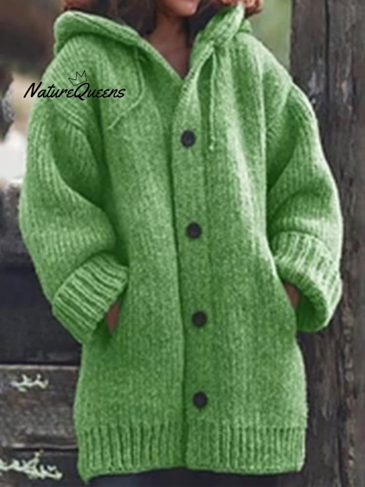 Damen Langer Pullover und Kapuzenjacke