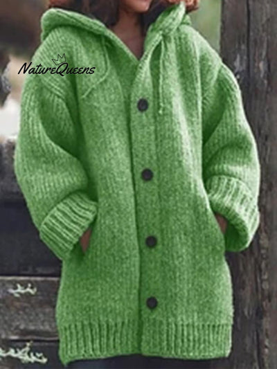 Damen Langer Pullover und Kapuzenjacke