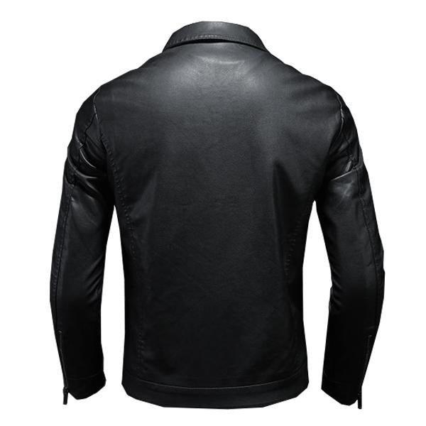 Herren Revers Leder Bikerjacke
