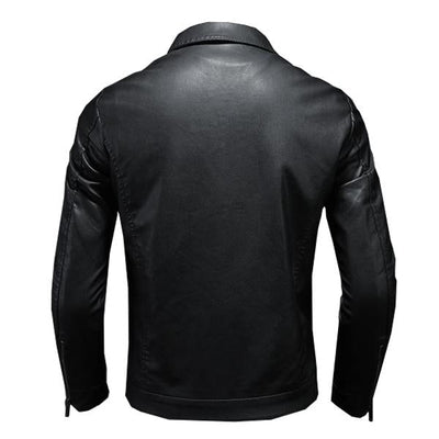 Herren Revers Leder Bikerjacke