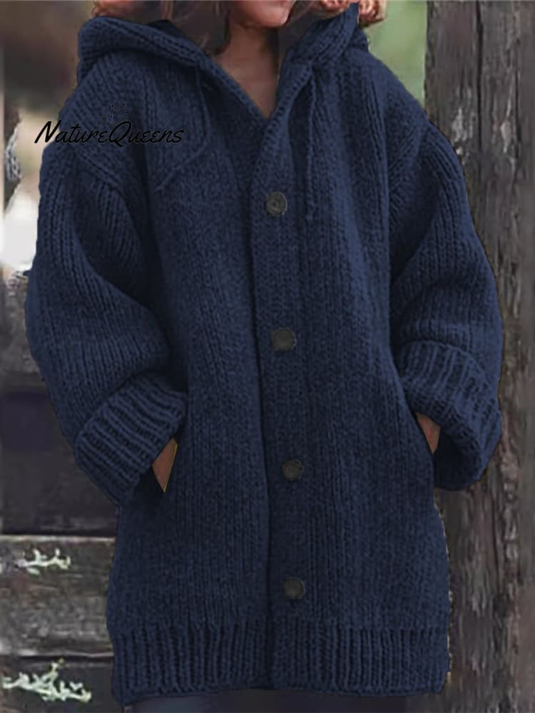 Damen Langer Pullover und Kapuzenjacke