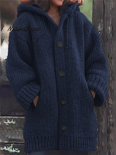 Damen Langer Pullover und Kapuzenjacke