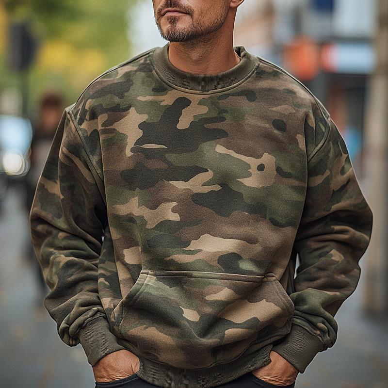 Herren Sweatshirt mit Camouflage-Druck