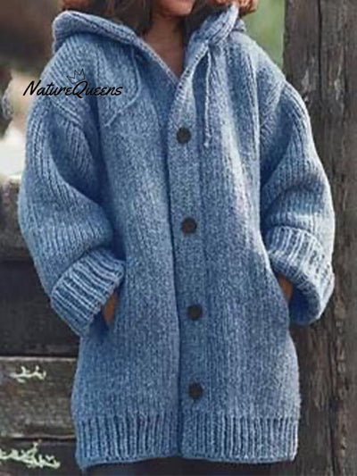 Damen Langer Pullover und Kapuzenjacke