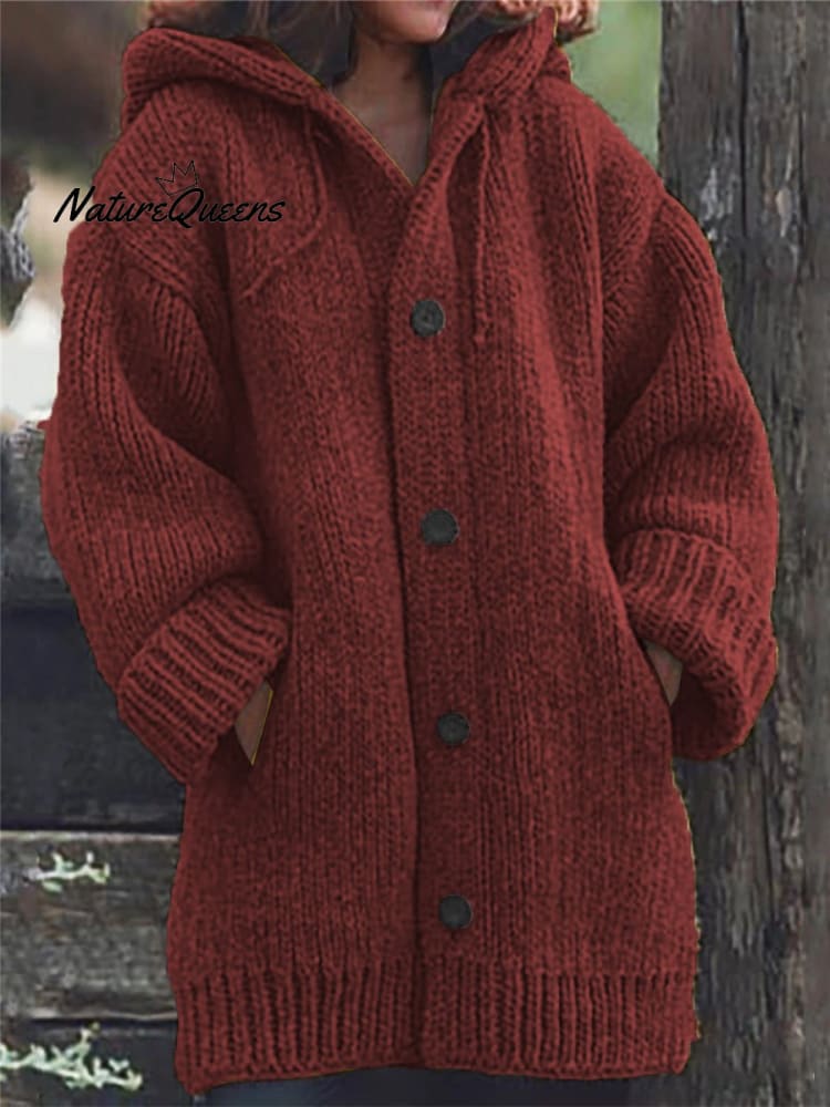 Damen Langer Pullover und Kapuzenjacke