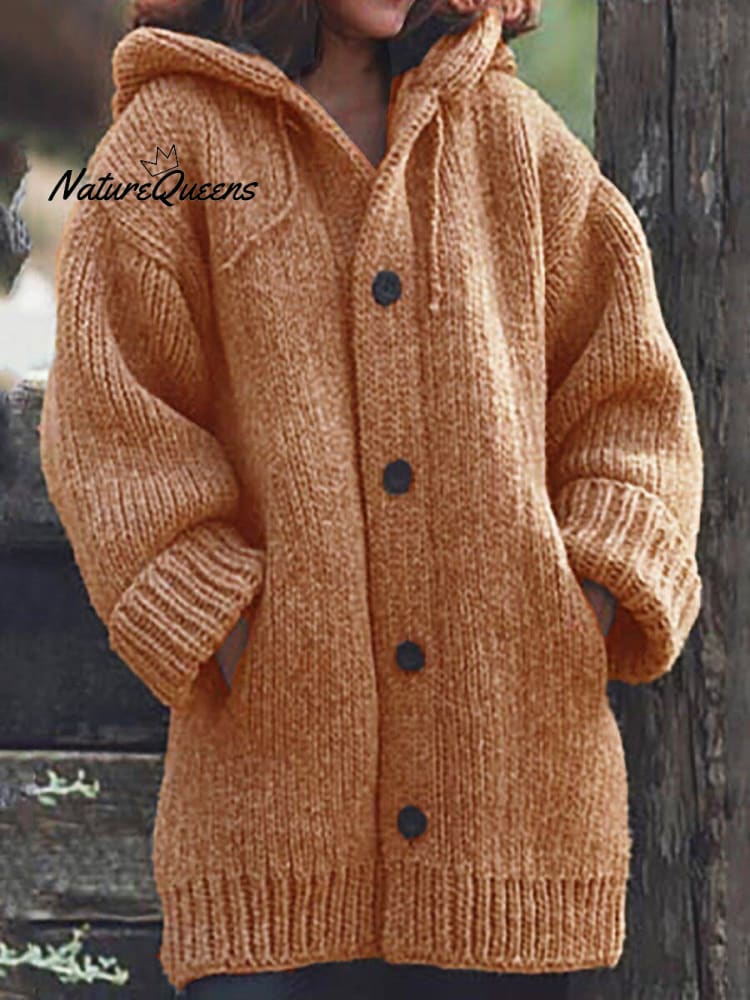 Damen Langer Pullover und Kapuzenjacke