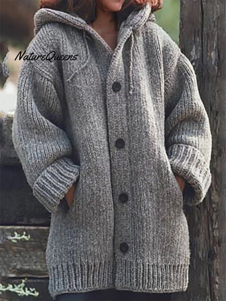 Damen Langer Pullover und Kapuzenjacke