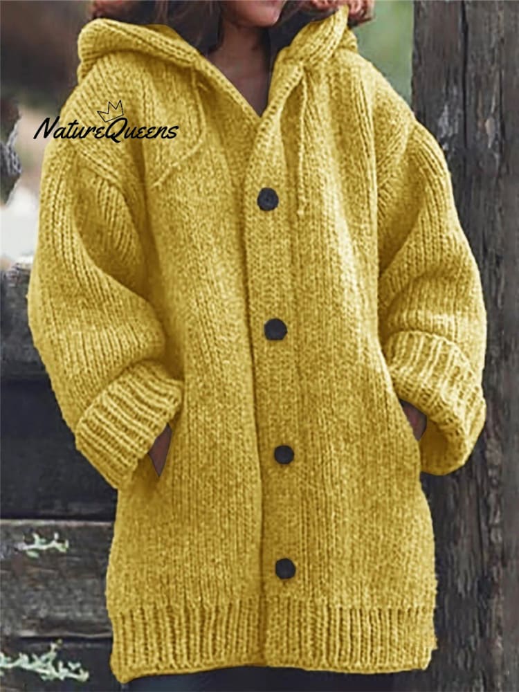 Damen Langer Pullover und Kapuzenjacke