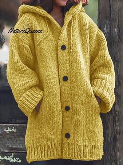 Damen Langer Pullover und Kapuzenjacke