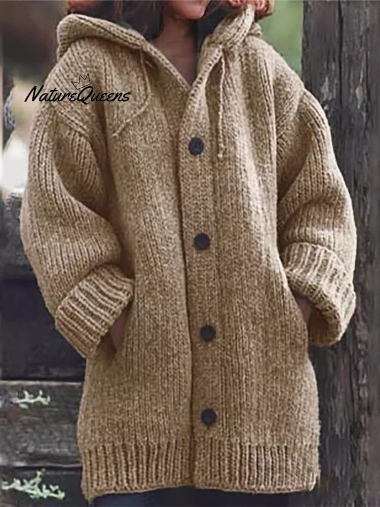 Damen Langer Pullover und Kapuzenjacke