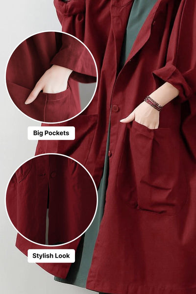 Einheitsgröße Oversized Wasserabweisende Windjacke