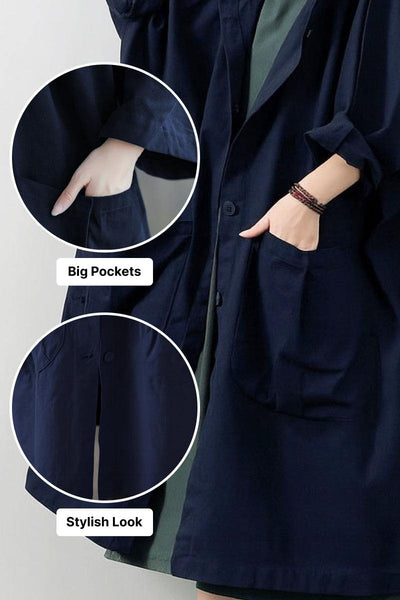 Einheitsgröße Oversized Wasserabweisende Windjacke