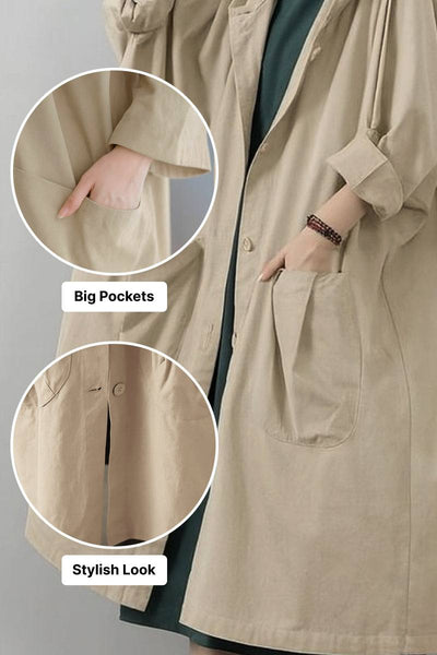 Einheitsgröße Oversized Wasserabweisende Windjacke