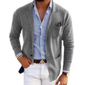 Herren Freizeit Sakko mit Revers, einreihig, Slim Fit, Strickblazer