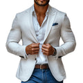 Herrenmode Einfarbiger Spitzrevers Zwei-Knopf Freizeit Blazer