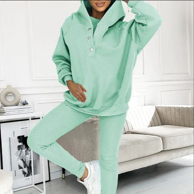 Ensemble™ | Damen 3-teiliger Set mit Kapuzenpullover, Slim Vest und Hose