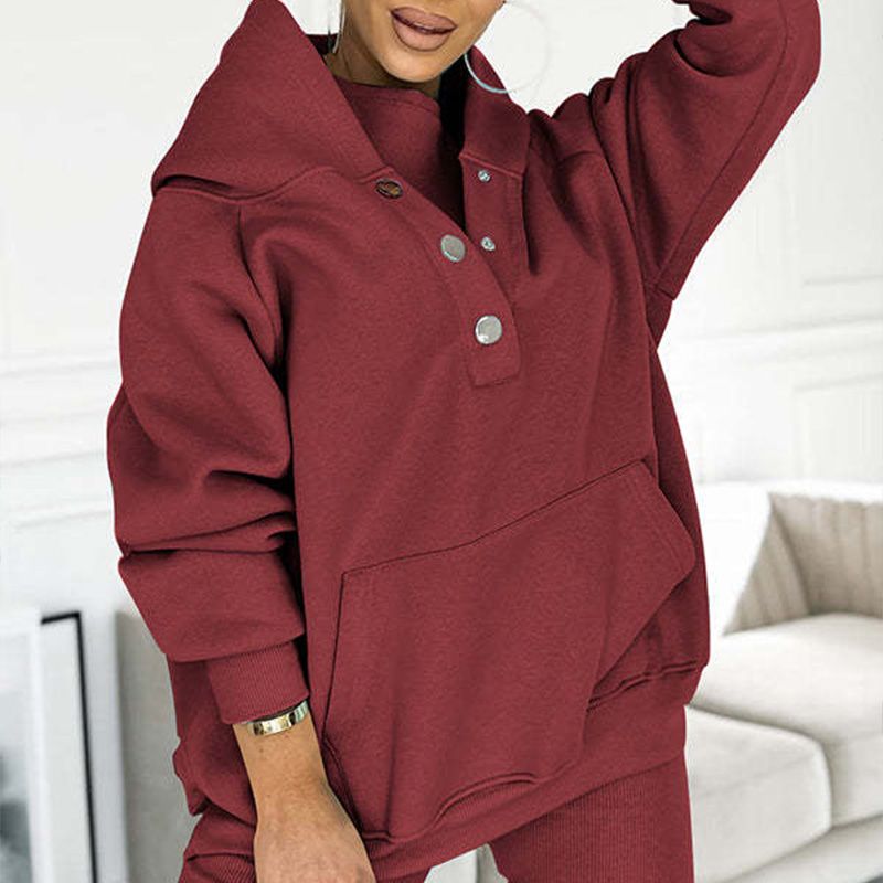 Ensemble™ | Damen 3-teiliger Set mit Kapuzenpullover, Slim Vest und Hose
