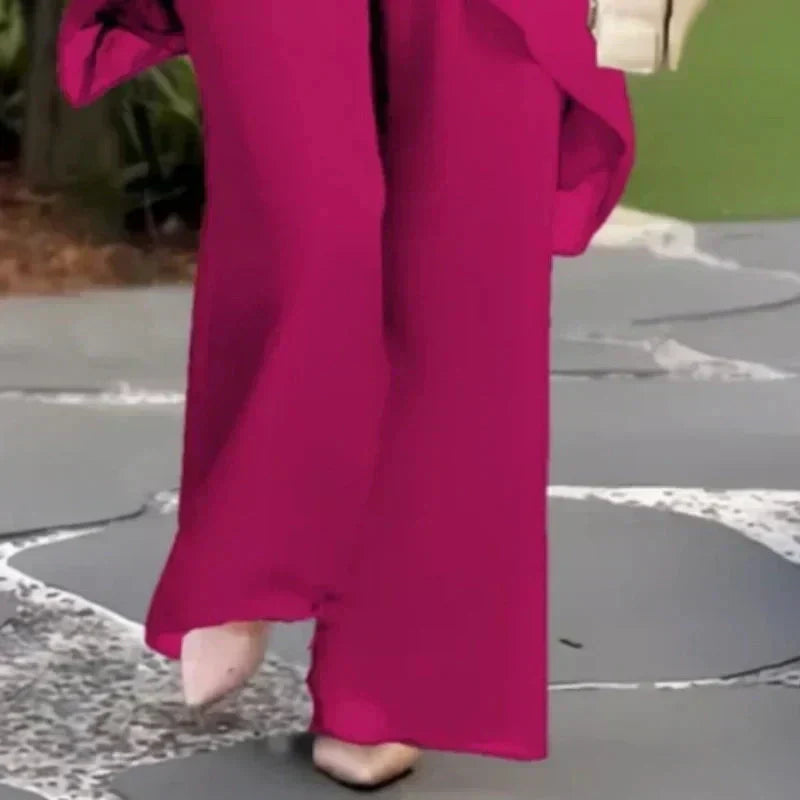 Herlene | Schickes asymmetrisches Top- und Hosen-Set